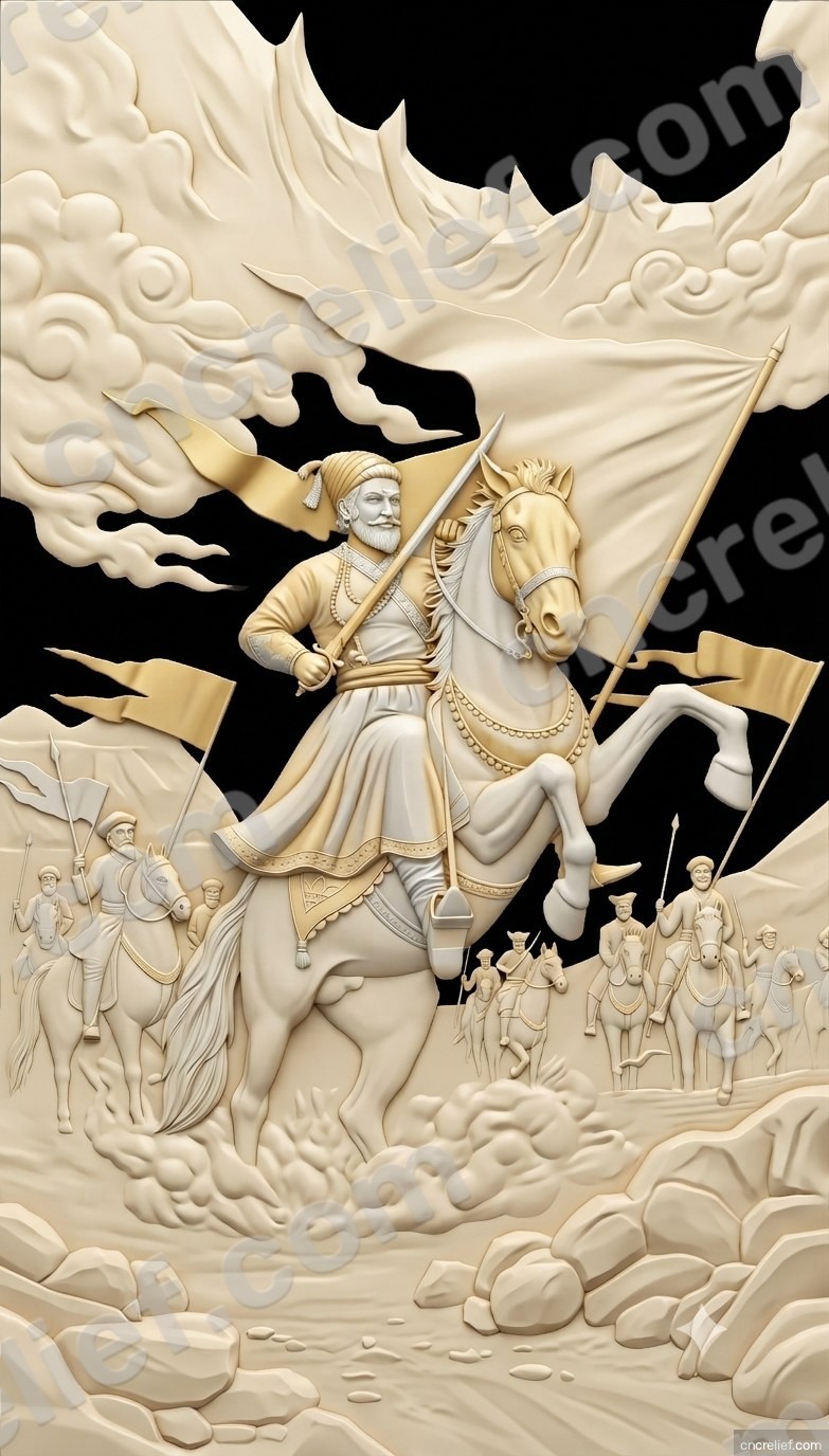 SHIVA JI MAHARAJ 40 - 3D relief design preview