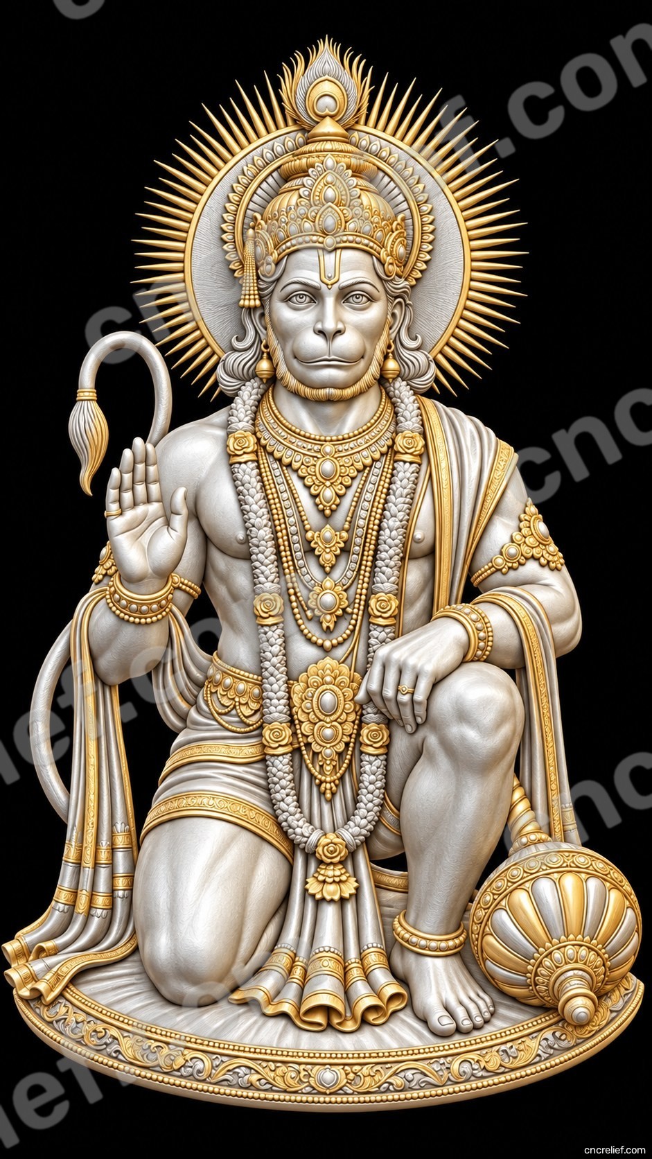 HANUMAN JI 80 - 3D relief design preview