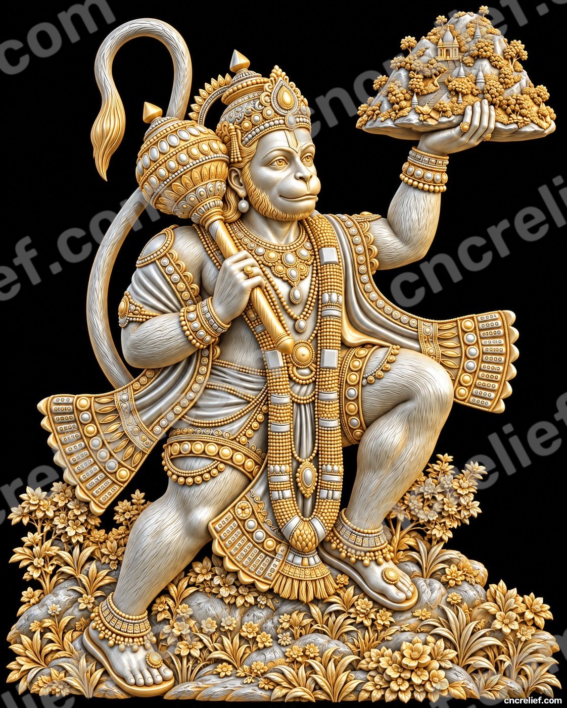 HANUMAN JI 07 - 3D relief design preview