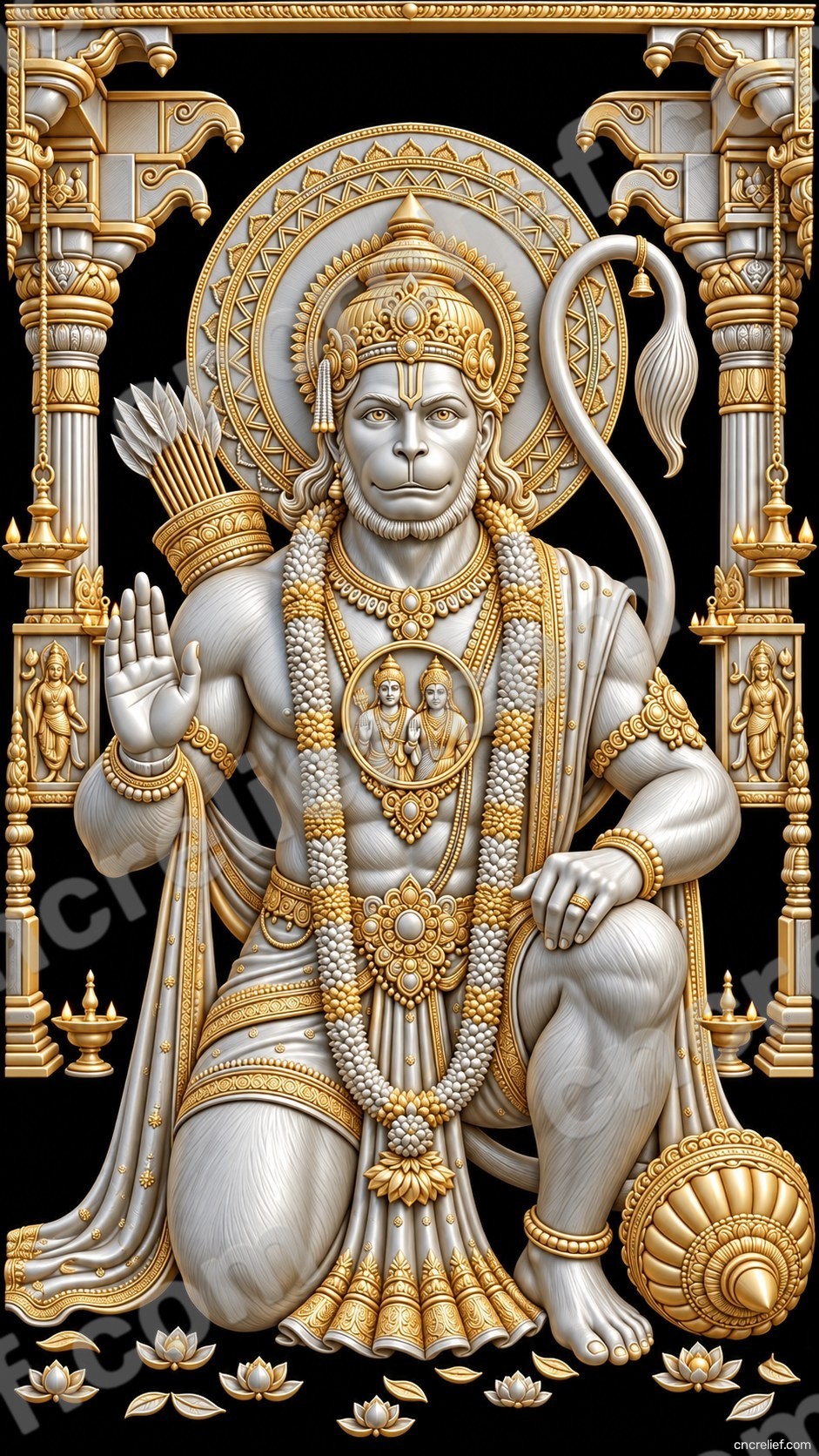 HANUMAN JI 58 - 3D relief design preview