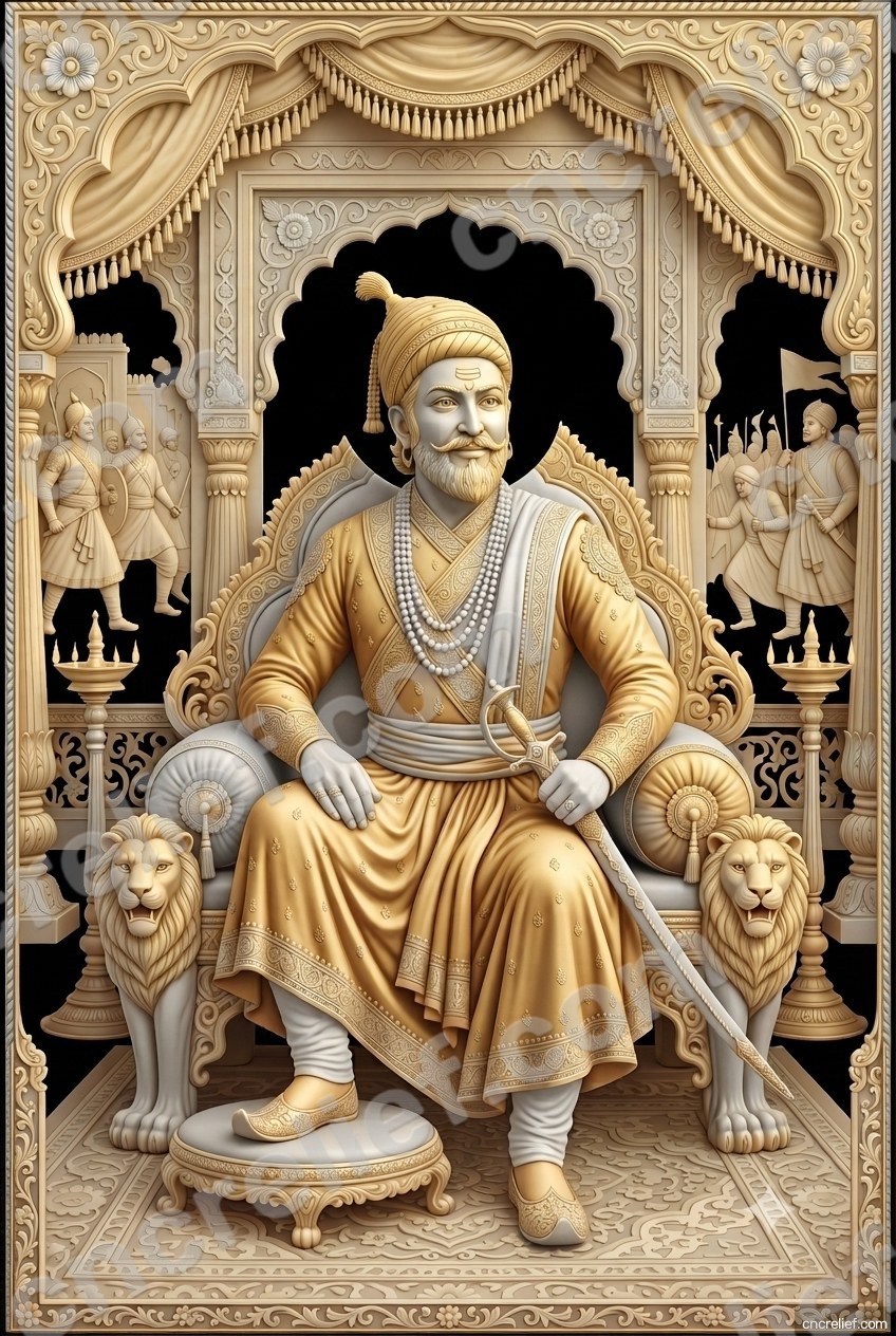 SHIVA JI MAHARAJ 22 - 3D relief design preview