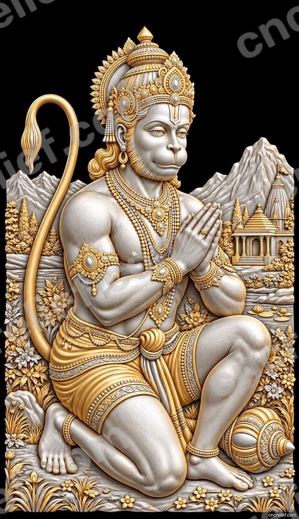 HANUMAN JI 39 - 3D relief design preview