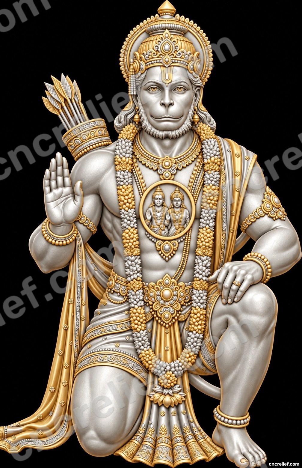 HANUMAN JI 04 - 3D relief design preview