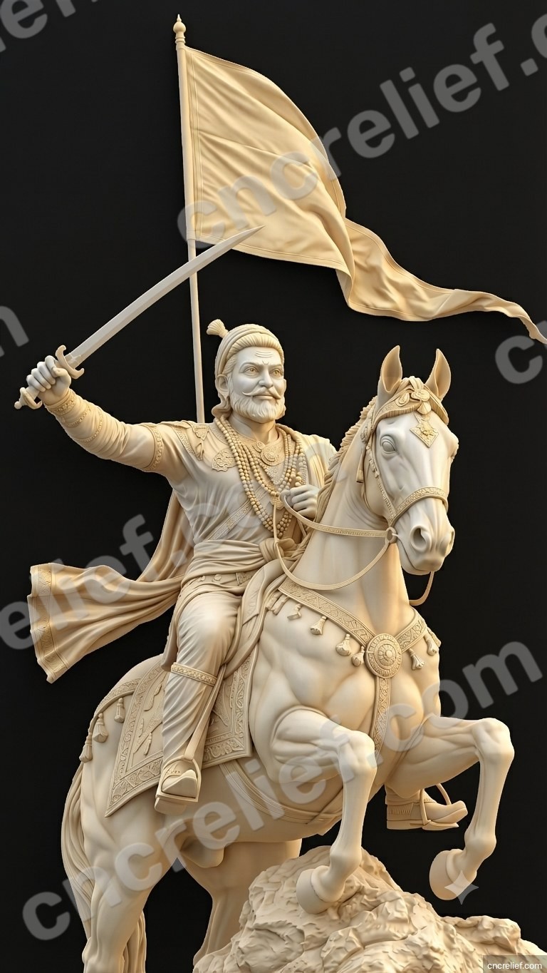 SHIVA JI MAHARAJ 39 - 3D relief design preview