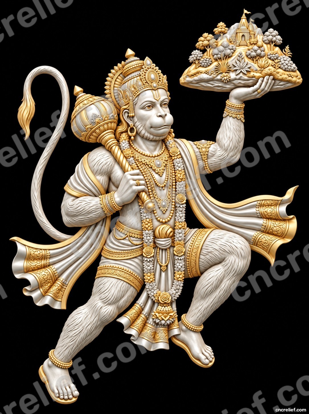 HANUMAN JI 72 - 3D relief design preview