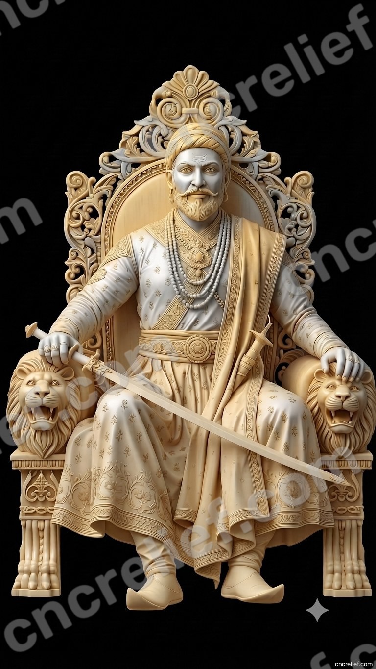SHIVA JI MAHARAJ 41 - 3D relief design preview