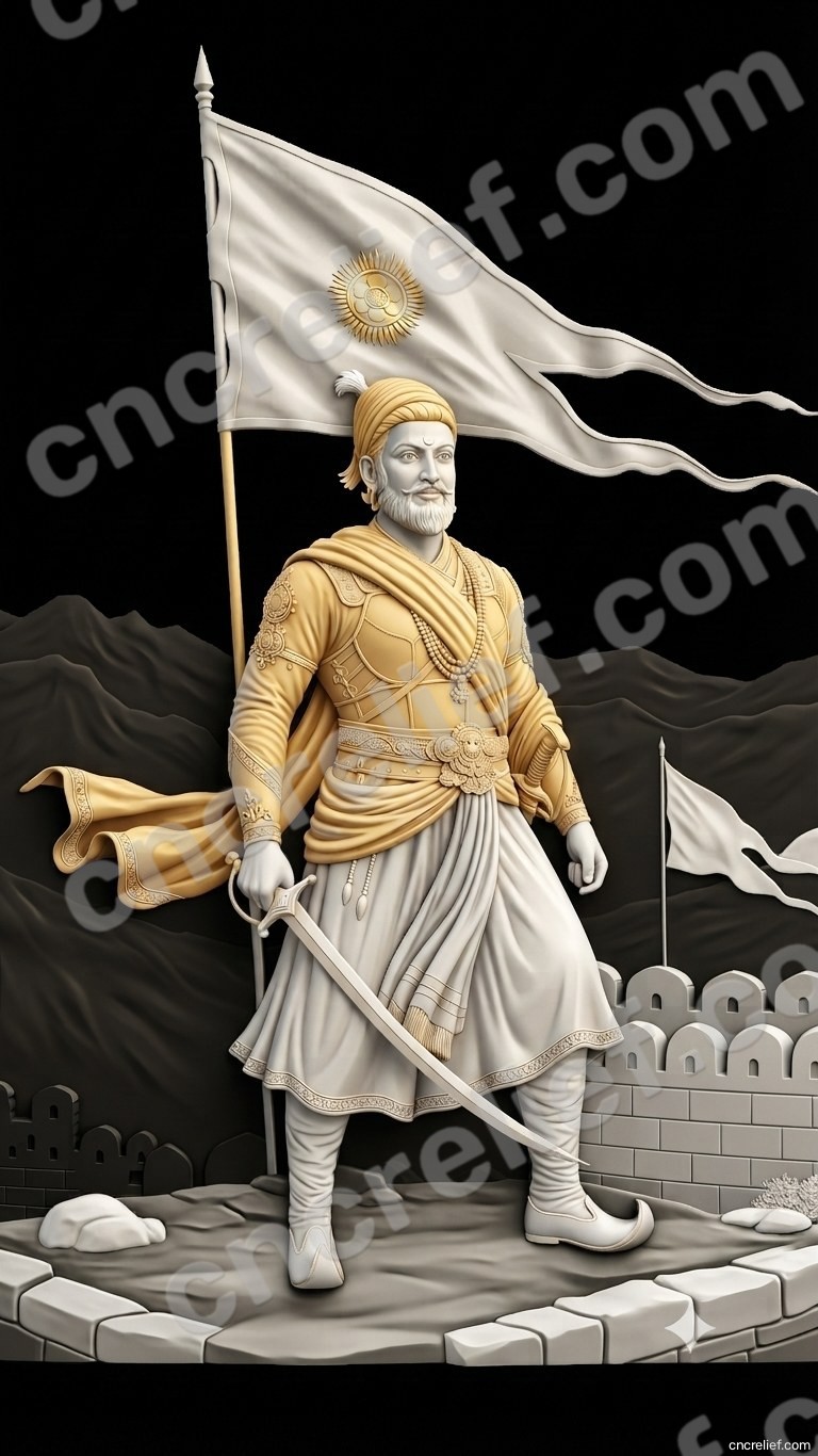 SHIVA JI MAHARAJ 14 - 3D relief design preview