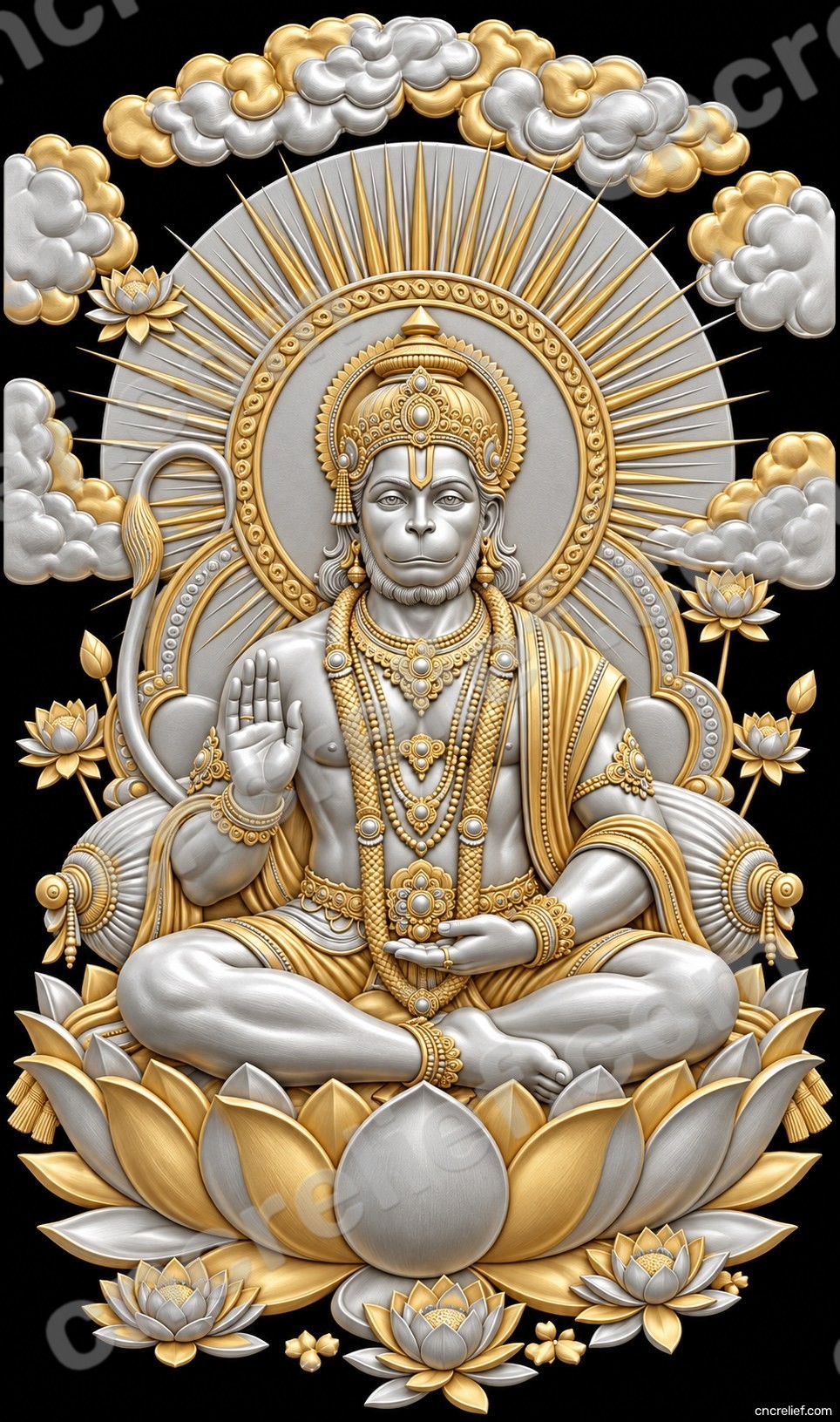 HANUMAN JI 52 - 3D relief design preview