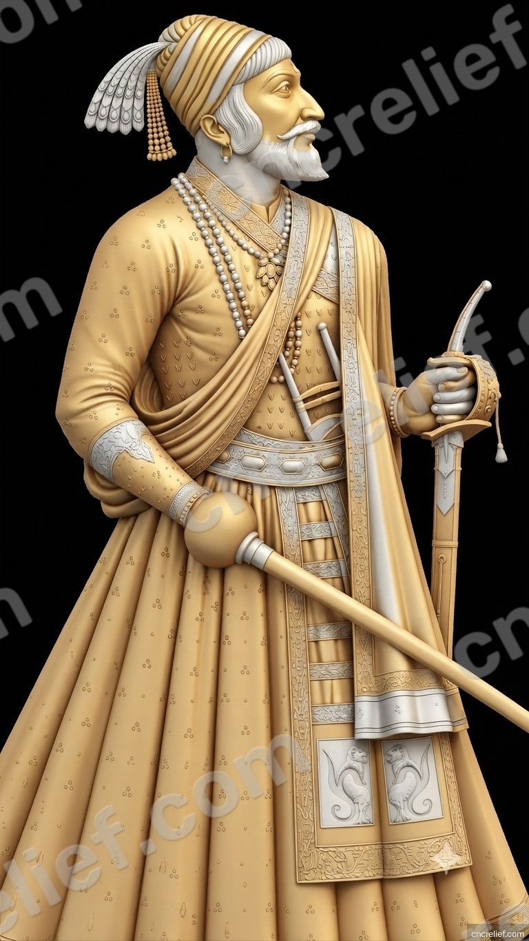 SHIVA JI MAHARAJ 52 - 3D relief design preview