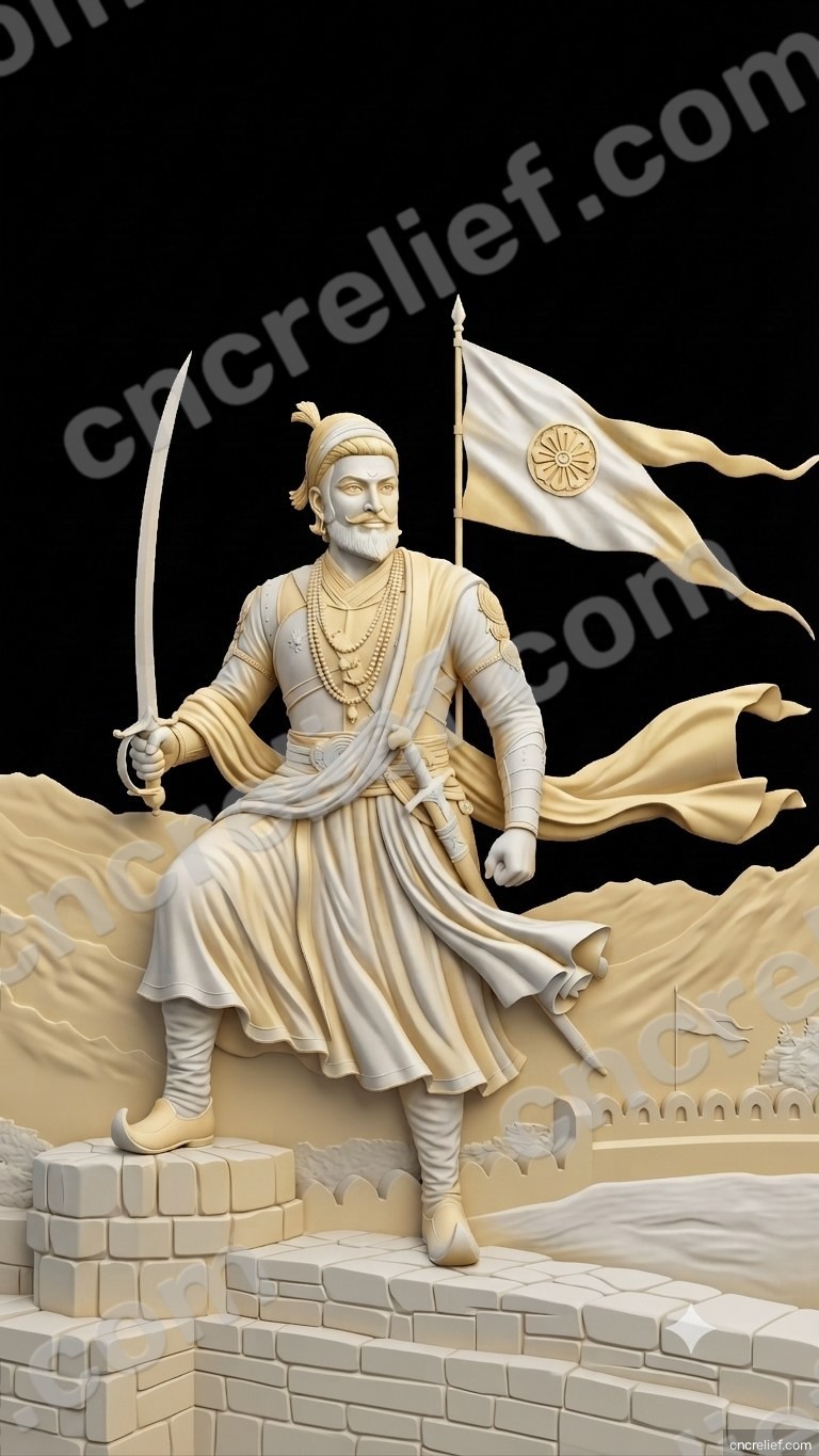 SHIVA JI MAHARAJ 01 - 3D relief design preview