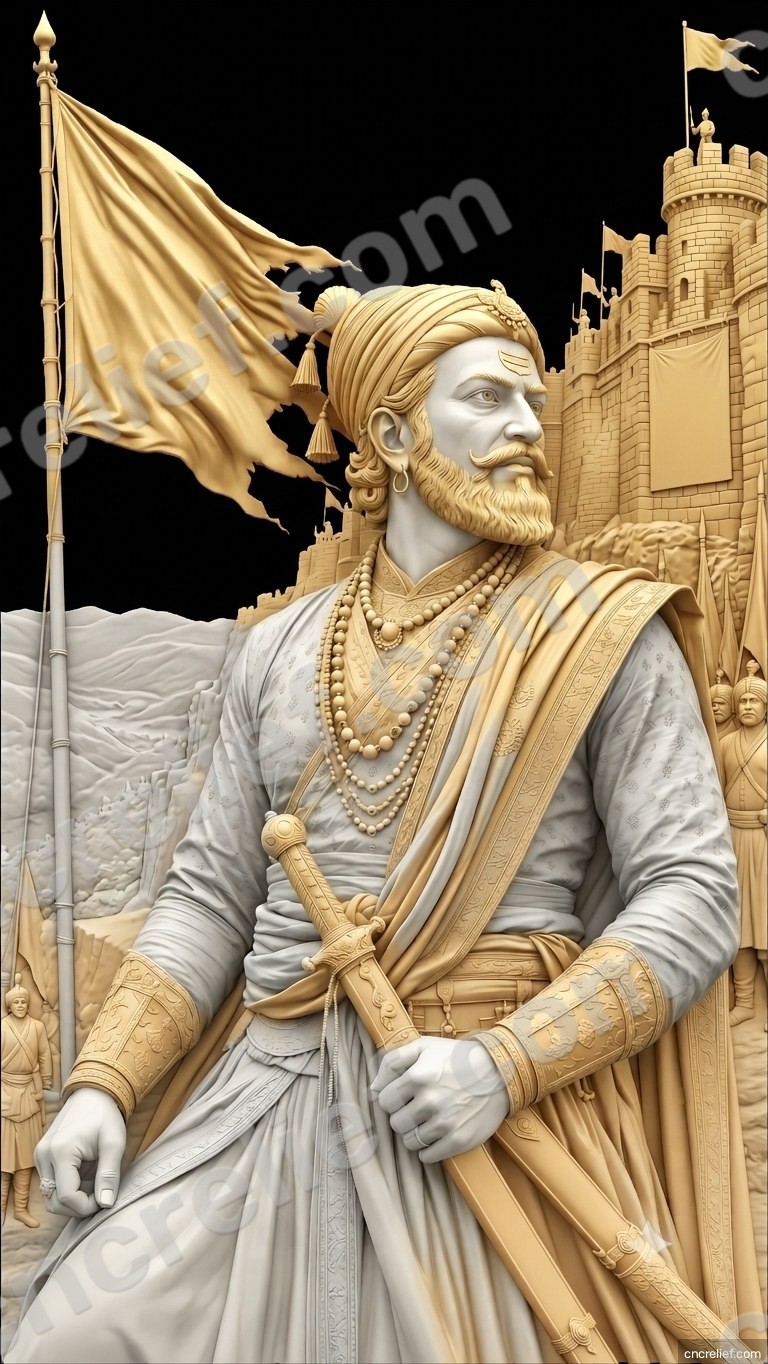 SHIVA JI MAHARAJ 26 - 3D relief design preview