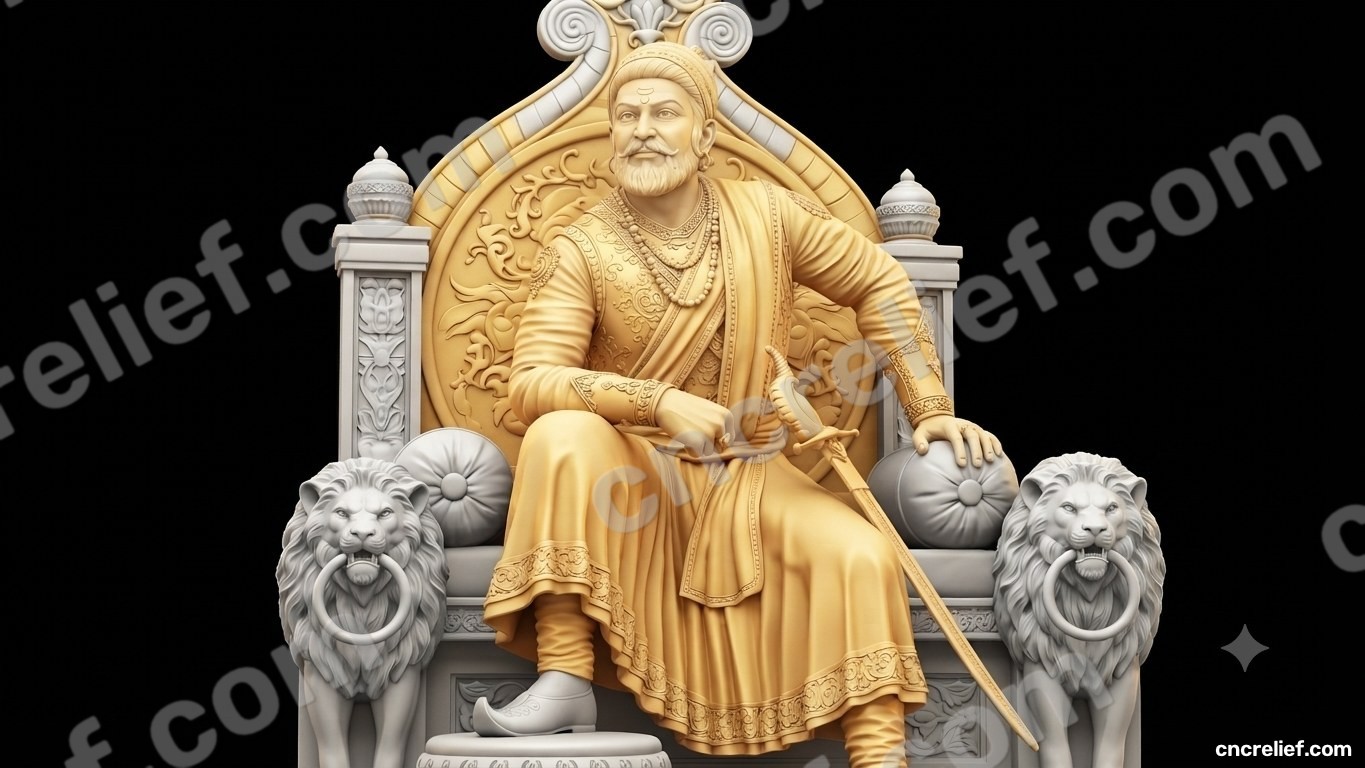 SHIVA JI MAHARAJ 47 - 3D relief design preview