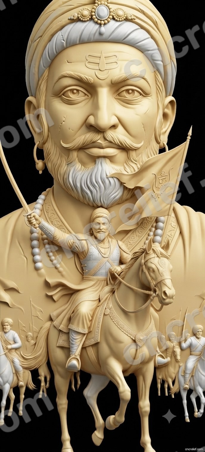 SHIVA JI MAHARAJ 34 - 3D relief design preview