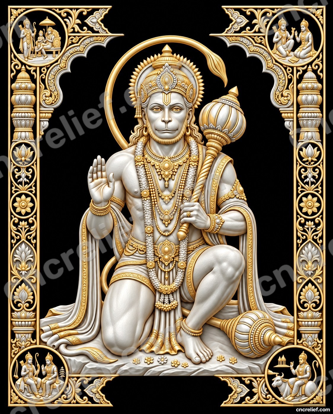 HANUMAN JI 11 - 3D relief design preview