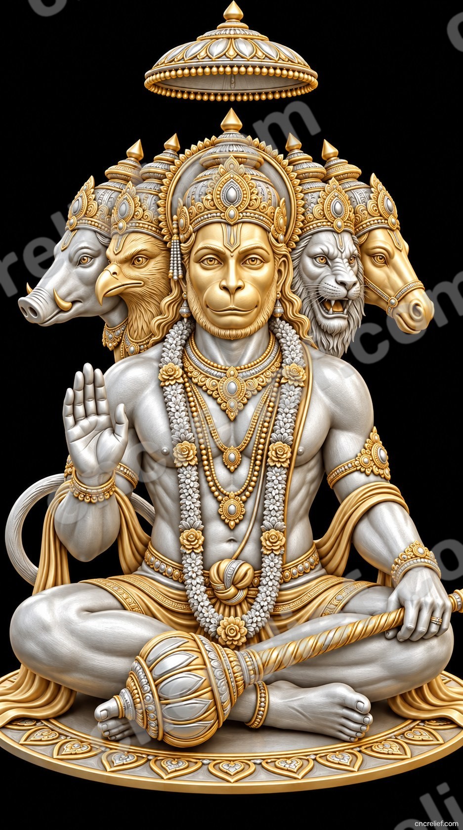 HANUMAN JI 12 - 3D relief design preview