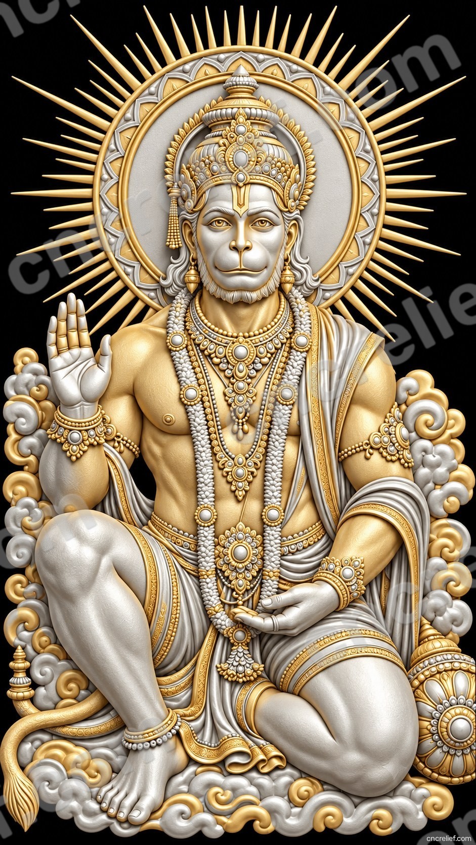 HANUMAN JI 38 - 3D relief design preview
