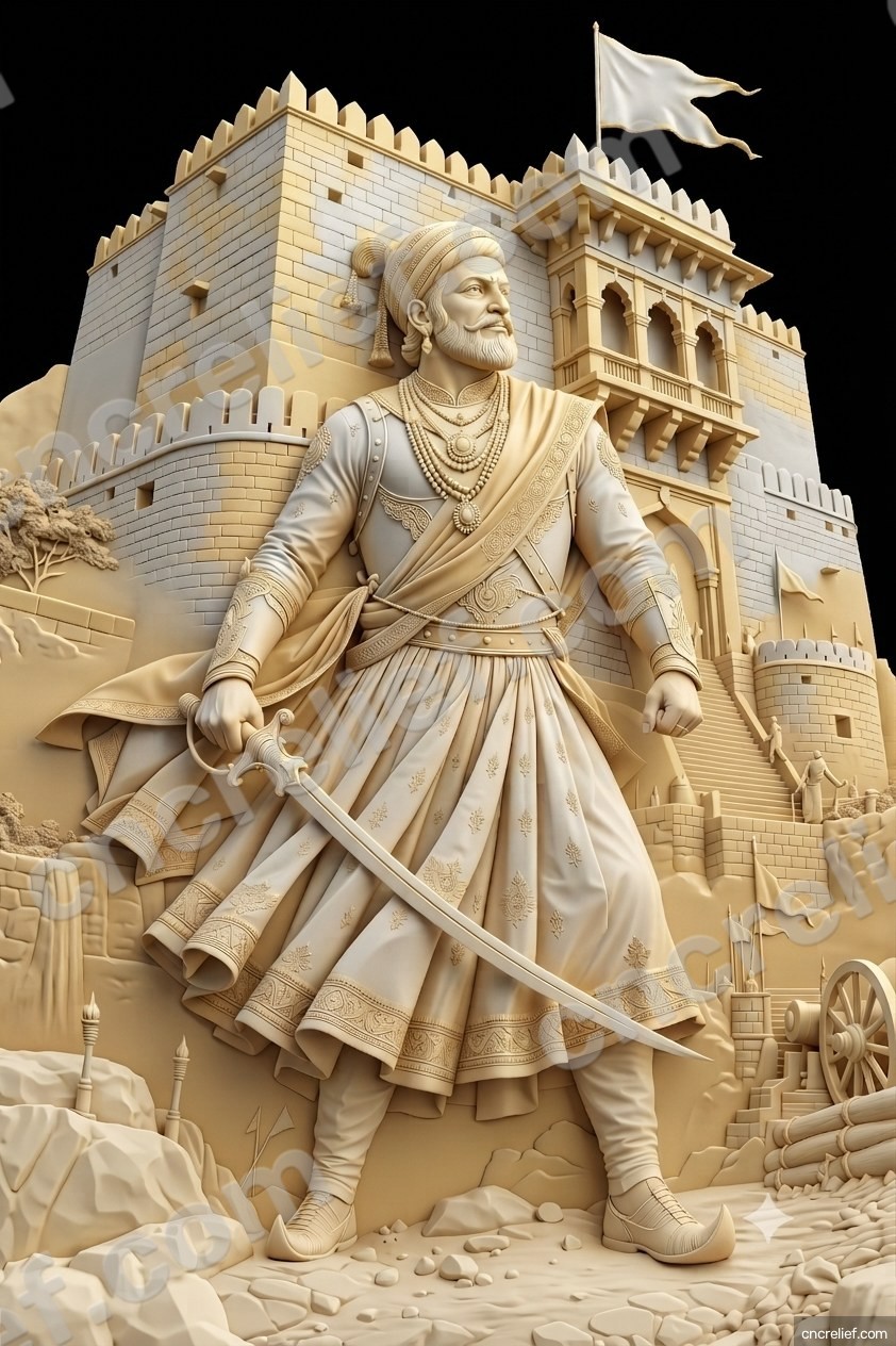 SHIVA JI MAHARAJ 25 - 3D relief design preview