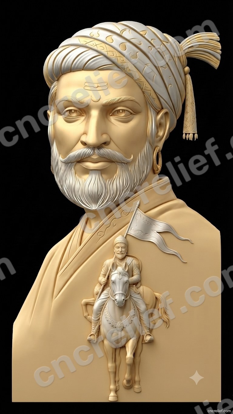 SHIVA JI MAHARAJ 09 - 3D relief design preview
